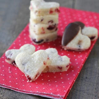 Dried Cranberry Shortbread Hearts