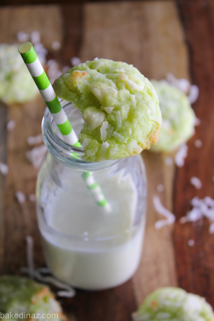 Key Lime Cookies with coconut & white chocolate - made with coconut oil!