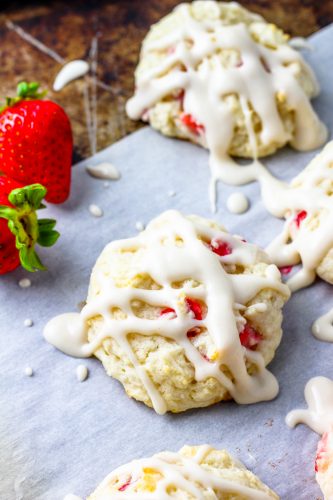 Strawberry and Cream Drop Biscuits