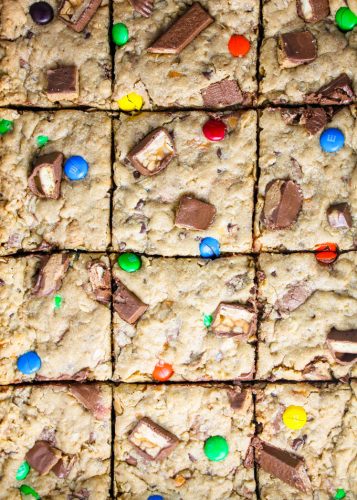 Candy Cookie Bars (Leftover Halloween Candy!)