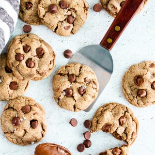 Salted Nutella Chocolate Chip Cookies