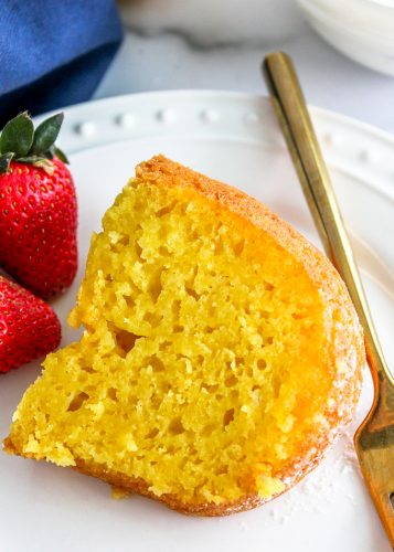 Lemon Bundt Cake with a sour cream sauce