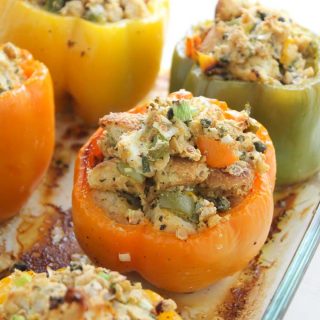 Stuffed Peppers with Chickpeas and Goat Cheese