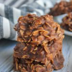Classic No Bake Cookies- these cookies can be made in one pan and require no oven! Everyone loves these chocolate peanut butter cookies! via bakedinaz.com #chocolate #nobake #cookie #chocolatepeanutbutter